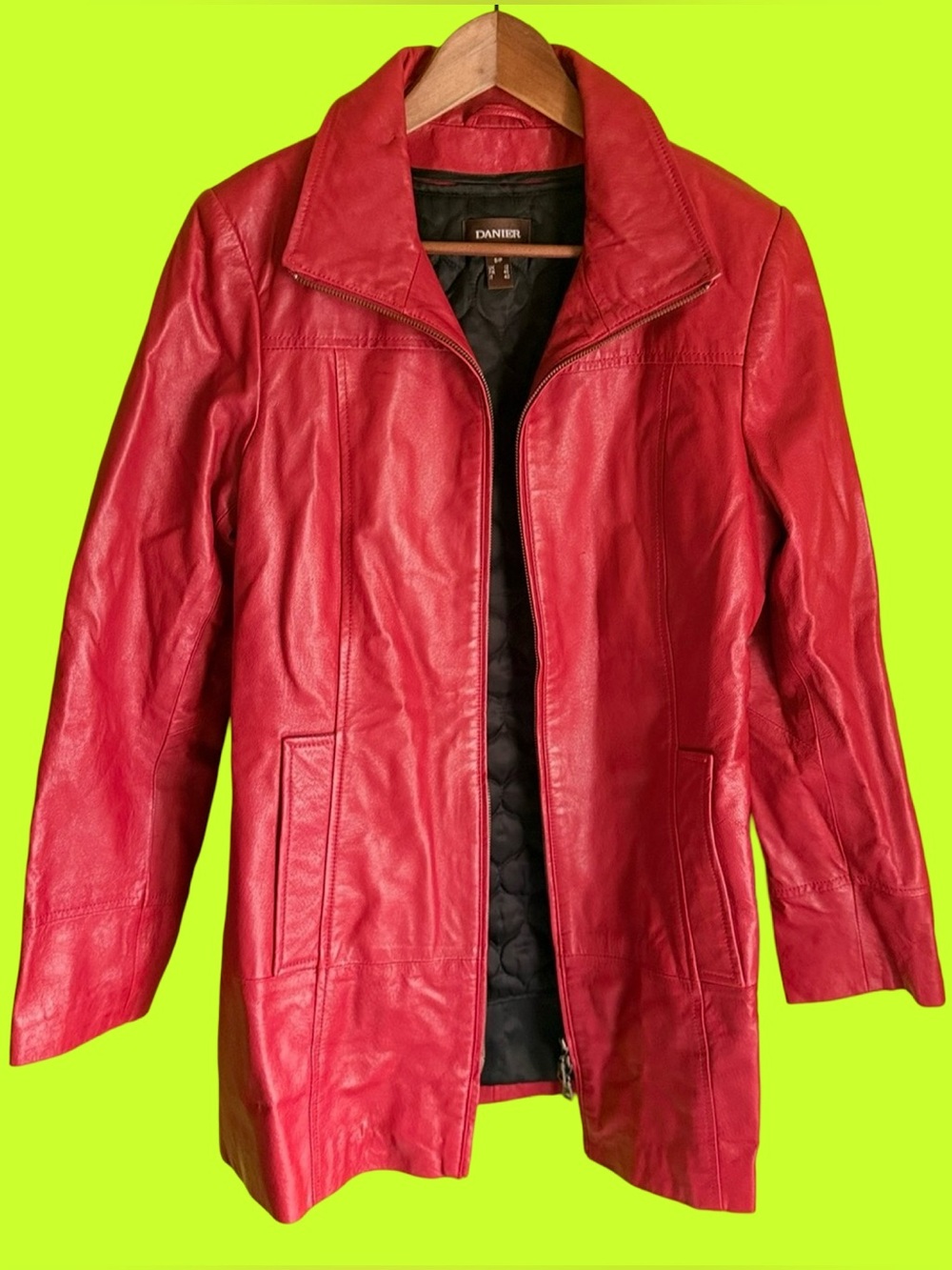 Vintage Danier Red Genuine Leather Coat | Small | Removable Quilted Liner